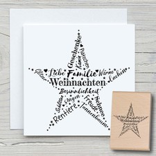 Stempel Stern Schrift - Motivstempel Holzstempel Scrapbooking Weihnachtskarten