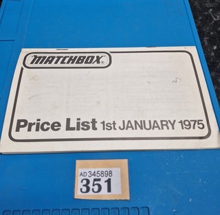 Vintage Matchbox Price List 1st January 1975 Rare Dealer/Collector Document