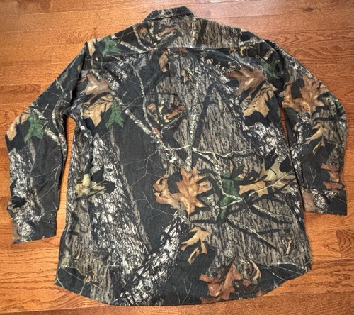 Vintage Mossy Oak Camo Shirt Men XXL Button Up Chamois Forest Hunting Outdoors - Picture 3 of 6