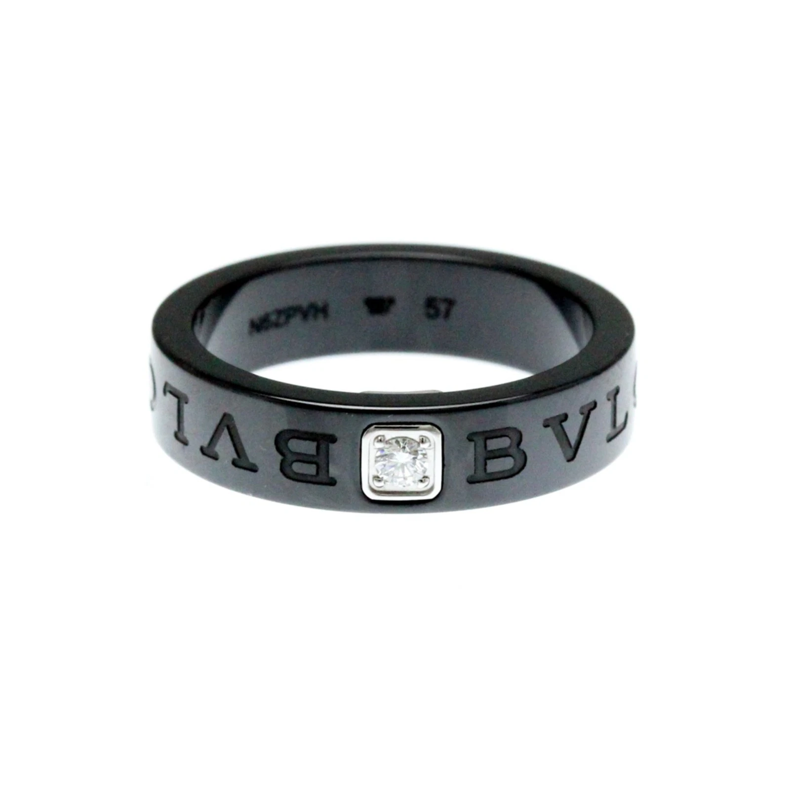 Bvlgari Bvlgari Double Logo 1P Diamond Ring White Gold (18K),Ceram... BF587474