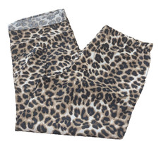 women 100 cotton tie waist 2 side pockets wide leg leopard pants size M by New