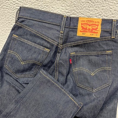 Levis 501 Dark Wash Jeans Mens 29x32 Blue Straight Leg Denim Mid Rise Classic