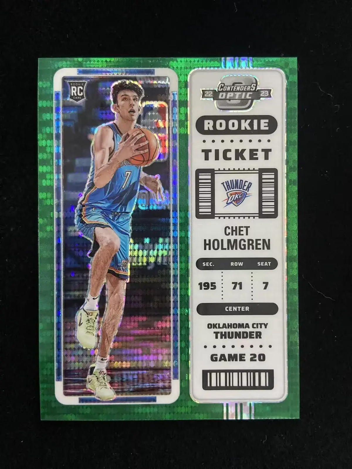 2022-23 Contenders Optic Chet Holmgren RC Ticket Green Pulsar 07/25 ebay 1/1 uto