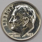 1957 Gem Proof Roosevelt Dime 90% Silver