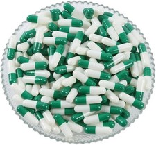 Size 0 Empty Gelatin Capsule Green and White, 102 Count per Pack, Size 0,FreeDE