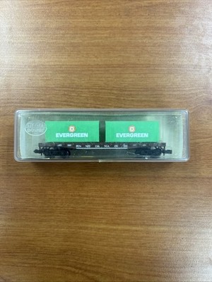 MODEL POWER N SCALE#4003 PENNSYLVANIA 50' FLAT CAR #474200 w/ CONTAINERS