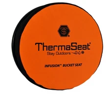 Therm-A-Seat 513 Spinning Bucket Seat Fits 5 or 6 gal Pail. Black and Org 3" ...