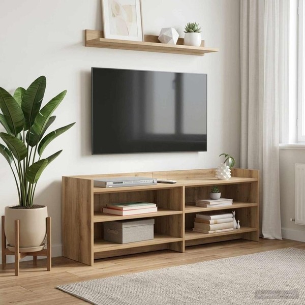 Tv-Schr?Nk 135 X 33 X 47 Cm Artisan-Eiche Holzwerkstoff-image