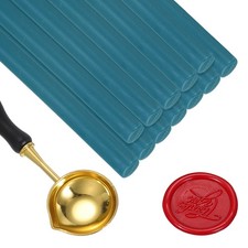 12 Pcs Wax Seal Sticks, Glue Gun Sealing Wax Sticks with Spoon, Blue Iron