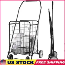 Folding Utility Cart Lightweight Rolling Trolley Groceries Laundry Storage New