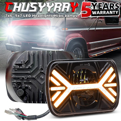 2PCS 5x7'' 7X6'' inch LED Headlights Sealed Beam  For Mazda B2000 B2200 B2600