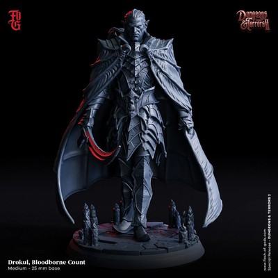 Boss - Drokul, Bloodborne Count | Vampire King Unpainted Mini | D&D | DnD Mini