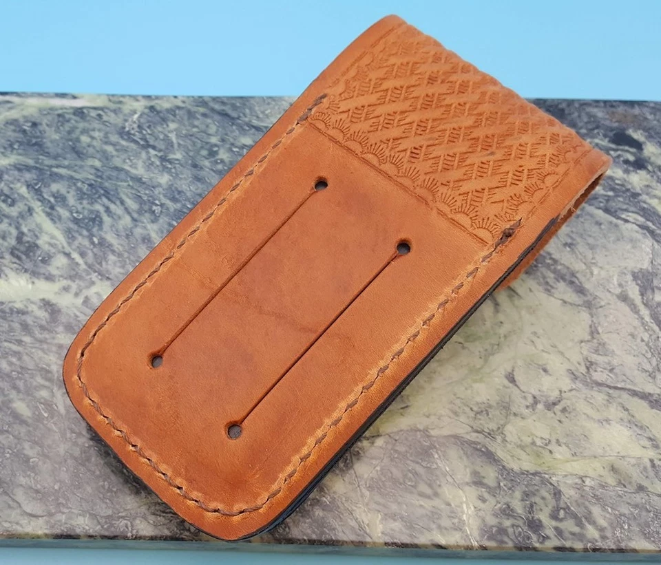 Sheath for Case XX Changer Knife Basket Weave Leather up to 5" - Image 2 of 4