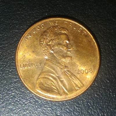 2008 Lincoln Cent P close am Circulated planchette error  die cracks