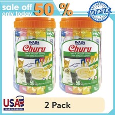 Churu Creamy, Lickable Pur e Cat Treat w Taurine, 0.5 oz, 50 Tubes, Tuna  Chick