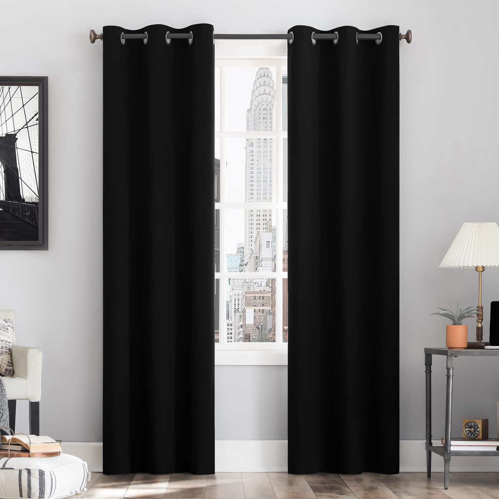 Cyrus Thermal Blackout Grommet Curtain Panel Pair - 100% Light Blocking