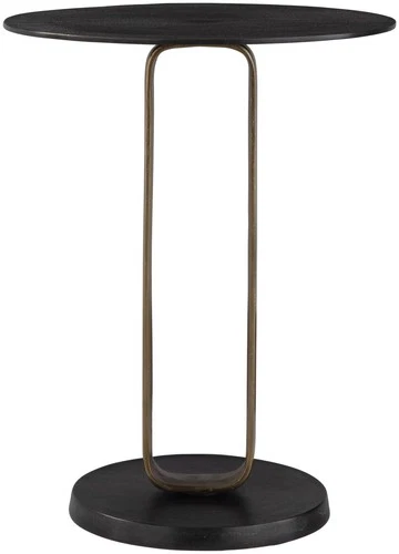 Uttermost 50005 Aperture 17" Diameter Aluminum Accent Table - Black - Picture 4 of 6