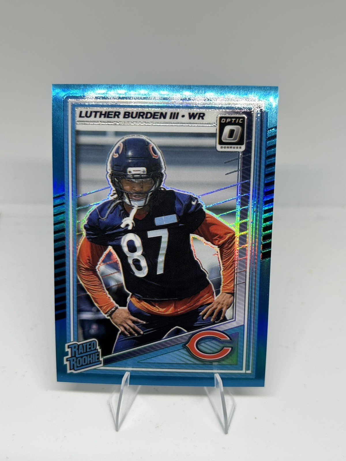 2025 Panini Donruss Optic - Rated Rookie Luther Burden #275 Neon Blue Prizm /399