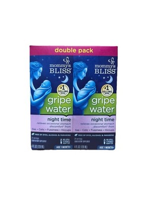 New Double Pack Mommy's Bliss Gripe Water Night Time 4 OZ - Free Shipping 9/2026