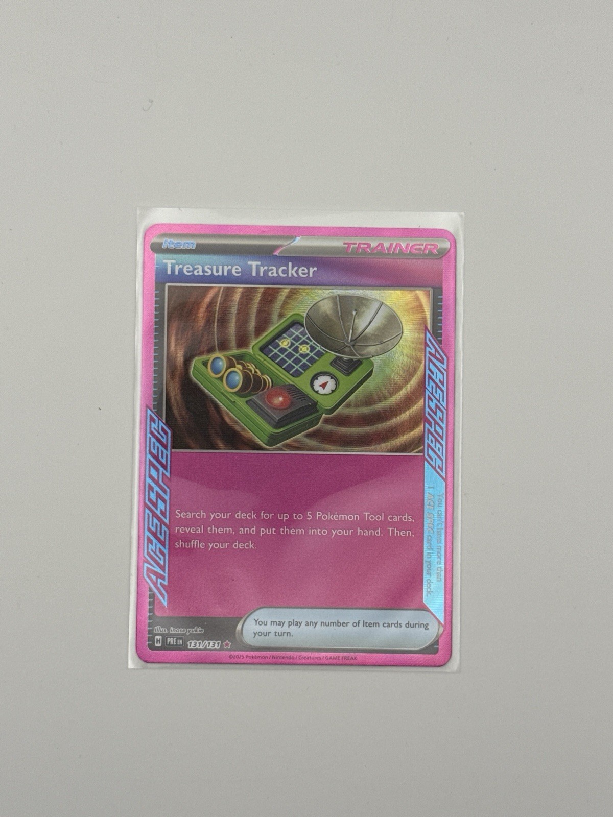 Pokémon Cards Treasure Tracker 131/131 Holo Ace Spec Prismatic Evolutions - (NM)
