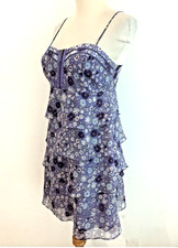 American Eagle women's size 2 Ruffle Tiered Dress Purple Floral Chiffon babydoll