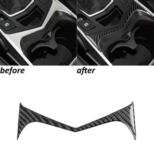 Real Carbon Fiber Console Water Cup Holder Panel Trim For Cadillac SRX 2010-2016