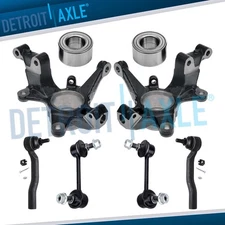 Front Knuckles Wheel Bearings Sway Bars Outer Tie Rods for 2007-2012 Mazda CX-7