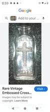 Rare Vintage Embossed Cross Holy Water Bottle Catholic