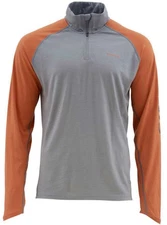 Simms Fishing Ultra-Wool 1/4-Zip Top Base Layer Orange Men LG NEW wTags Warmest!