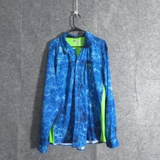 Pelagic Eclipse Pro Series Fishing Shirt Mens XL Long Sleeve Blue Neon Offshore