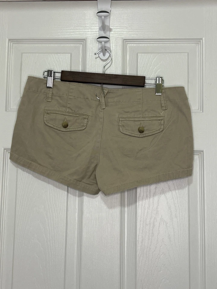 Pantalones Cortos Vintage American Eagle Para Mujer Talla 8 Tiro Bajo Tostado Caqui Estilo Verano Y2K Foto 2 de 4