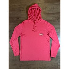 Vineyard Vines Mens Pink Football Graphic Hooded Long Sleeve T-Shirt Small