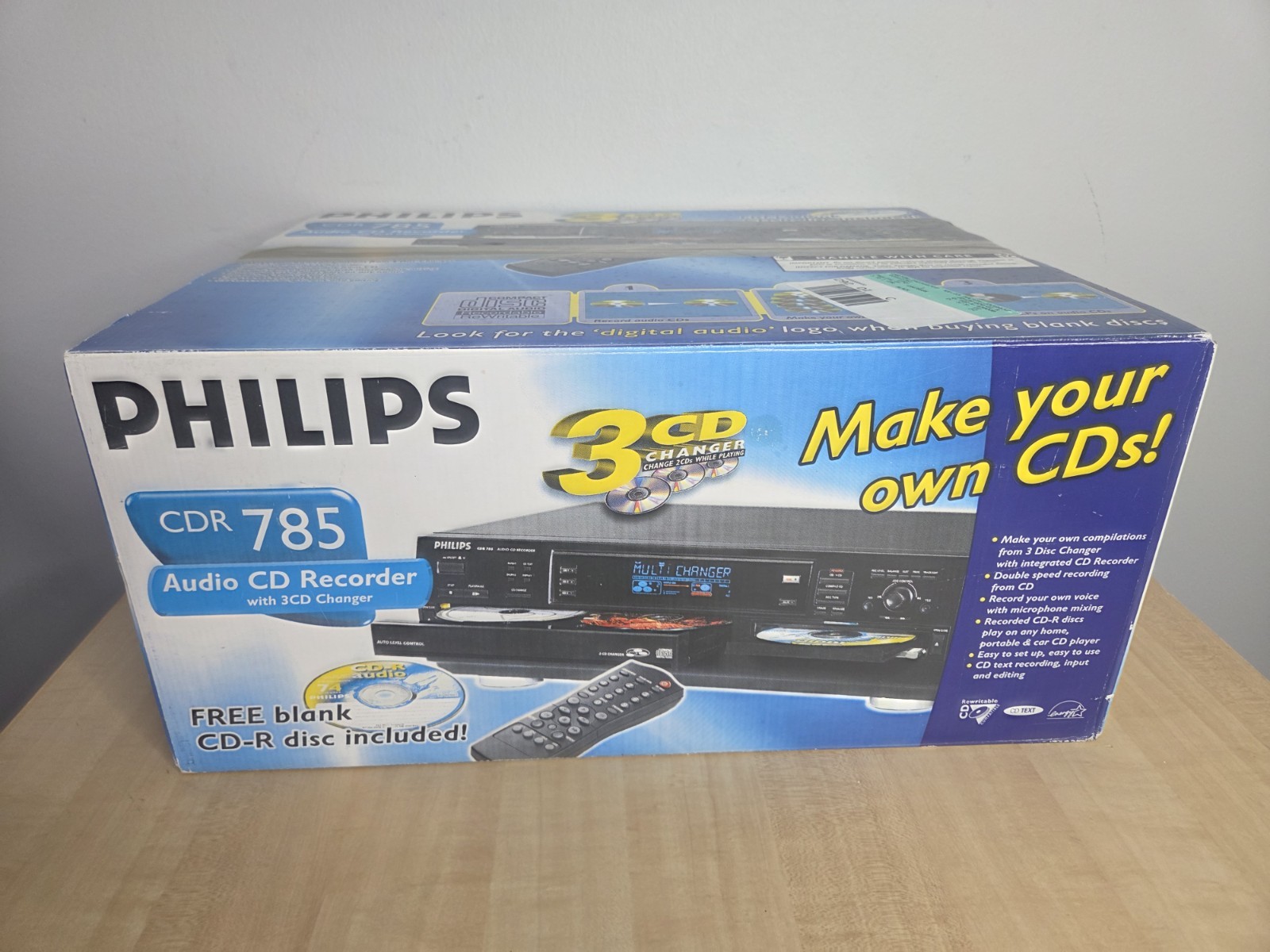 NEW Philips CDR785 3-CD CHANGER CD-R/RW Audio Recorder/Playe
