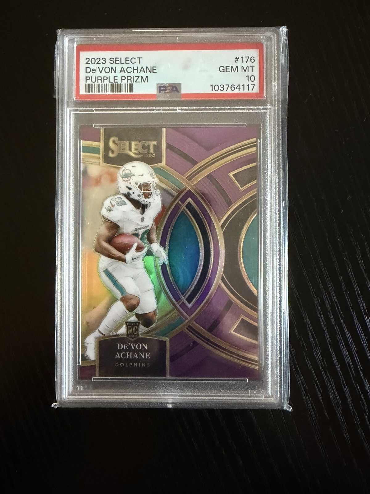2023 Panini Select - Premier Level De'Von Achane #176 Purple Prizm /75 (RC)🔥🔥