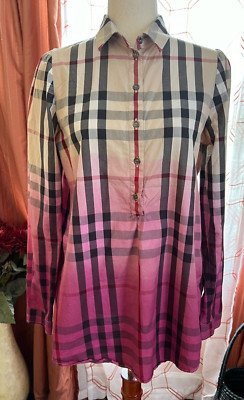 Burberry Brit women's Nova check & pink ombre 1/2 button up