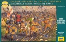 Zvezda 1/72 8060 English Infantry of the 100 Years War (45 Figures, 12 Poses)