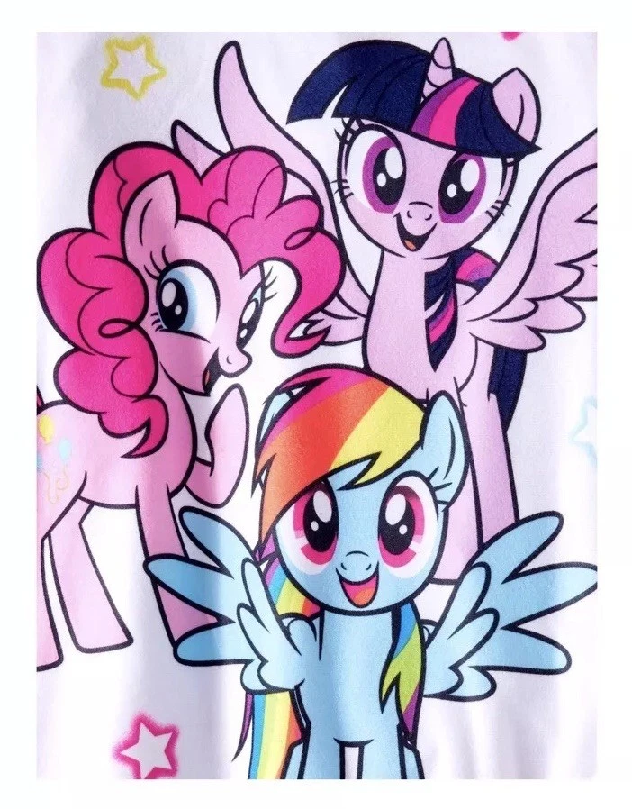 my little pony girls licensed sleepwear set 2-pc flannel pajama pink white 4/5 - Image 2 of 3