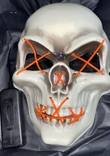 Light Up Skull Mask Wire Light Up Face mask  Halloween Costume Mask Cosplay
