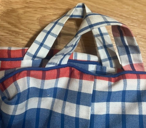 Plaid Vintage Toby Tanner Hanging Zip Up Garment Bag W Bows Luggage Red Blue - Picture 7 of 10
