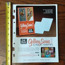 Craft Master Gallery Series I oil paint by number brochure advertisement