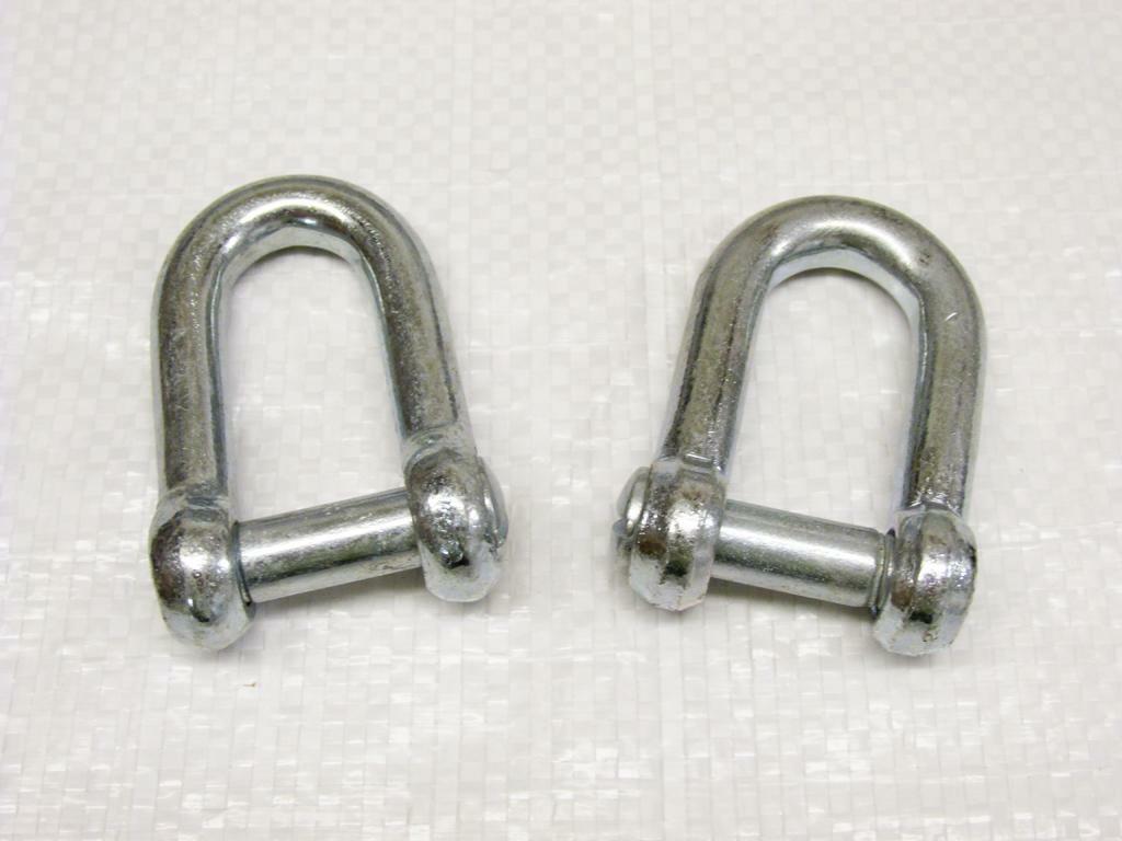 6MM Galvanised Dee Shackle With Countersunk Pin x2 - Flush Flat Steel Commercial