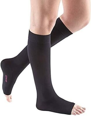 mediven Comfort for Women, 15-20 mmHg, Calf High Compression Stockings, Open Toe