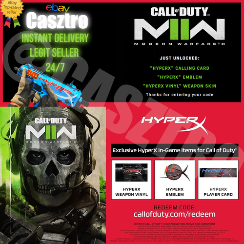 COD MW2 HYPER X CODE Weapon Vinyl Emblem Calling Card INSTANT 