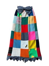 Vintage Boho Wool Patchwork Long Skirt