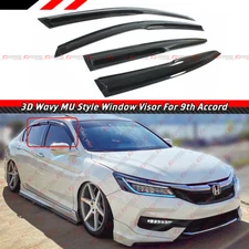 For 2013-2017 Honda Accord JDM Wavy Mug Smoke Window Visor Rain Guard Deflector