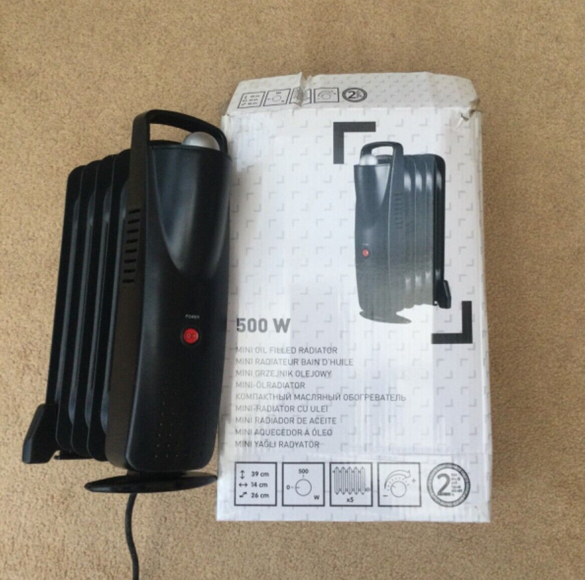 Mini Oil Filled Oil Radiator B&q CYPA-5 FREESTANDING OIL