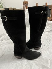 Italeau Boots 37.5 Tall Leather Waterproof Zipper Black Handmade Italy