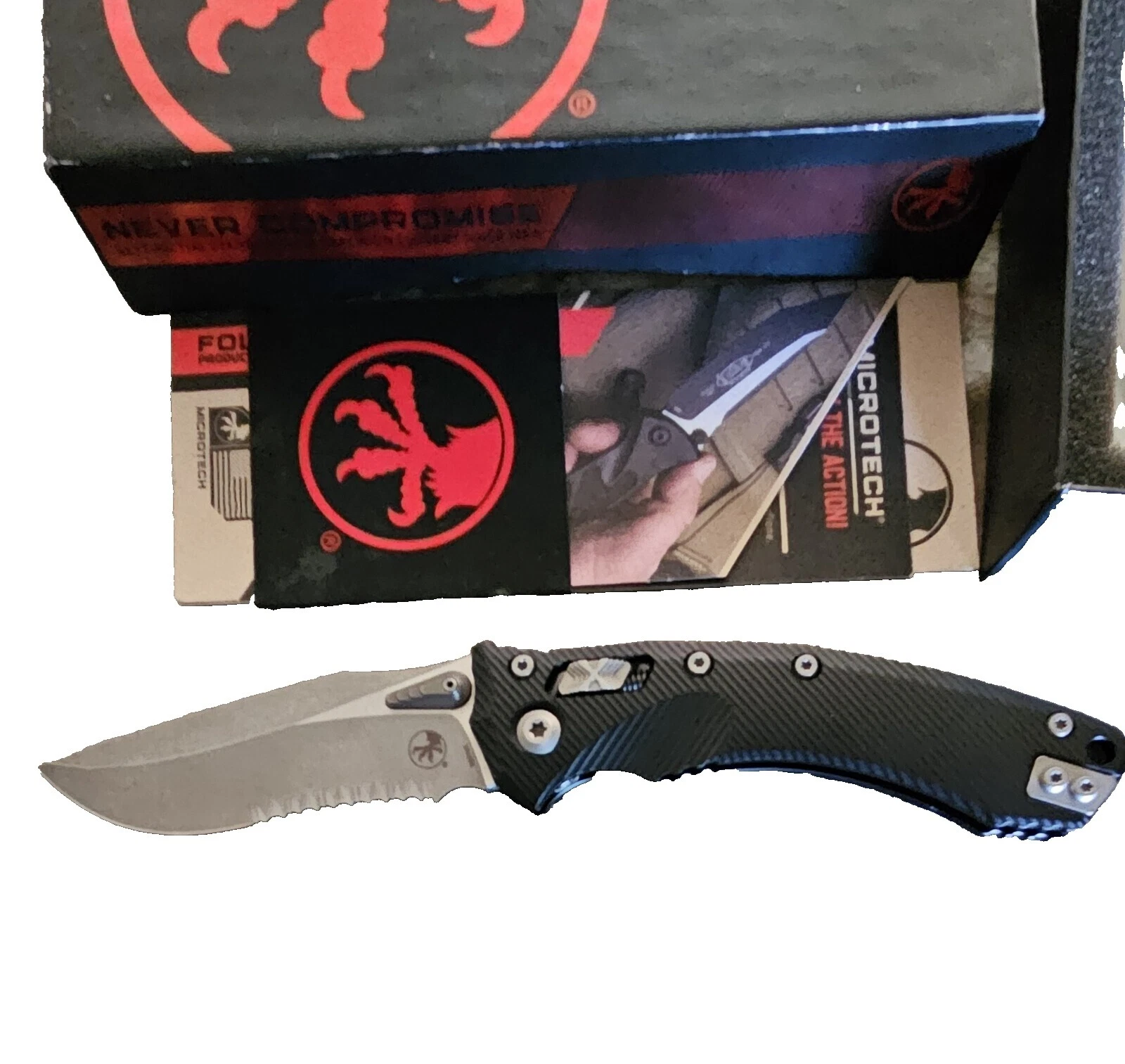 Micro-Tech Aluminum Handle Black Collectible Modern Folding Knives