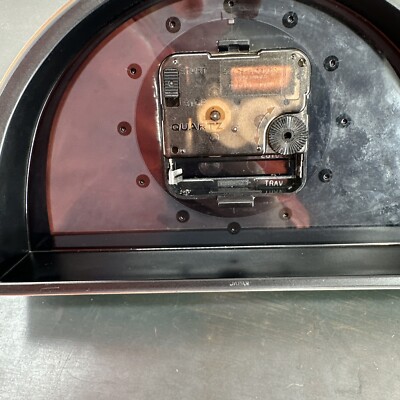 Vintage Seiko QQZ137G Half Moon Gold Black Mantle Clock Tested