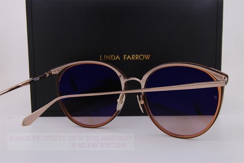 Brand New Linda Farrow Sunglasses KINGS LFLC/747S 034 Tobacco/Brown Gradient - Picture 7 of 8